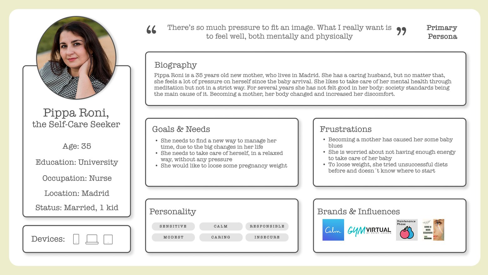 User Persona — Pippa Roni